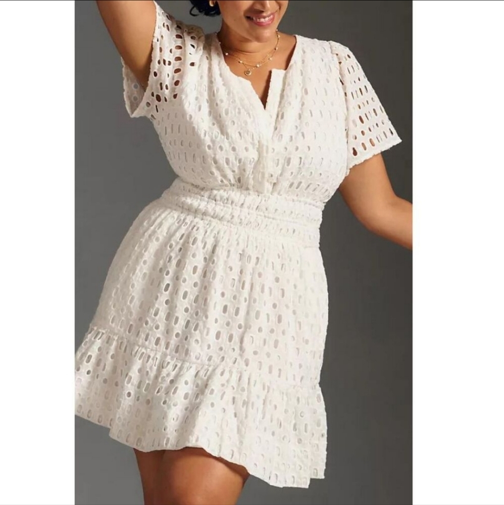 NWT Anthropologie Somerset Eyelet Mini Dress 1X